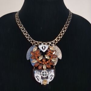 Elegant Gold and Silver Statement Necklace